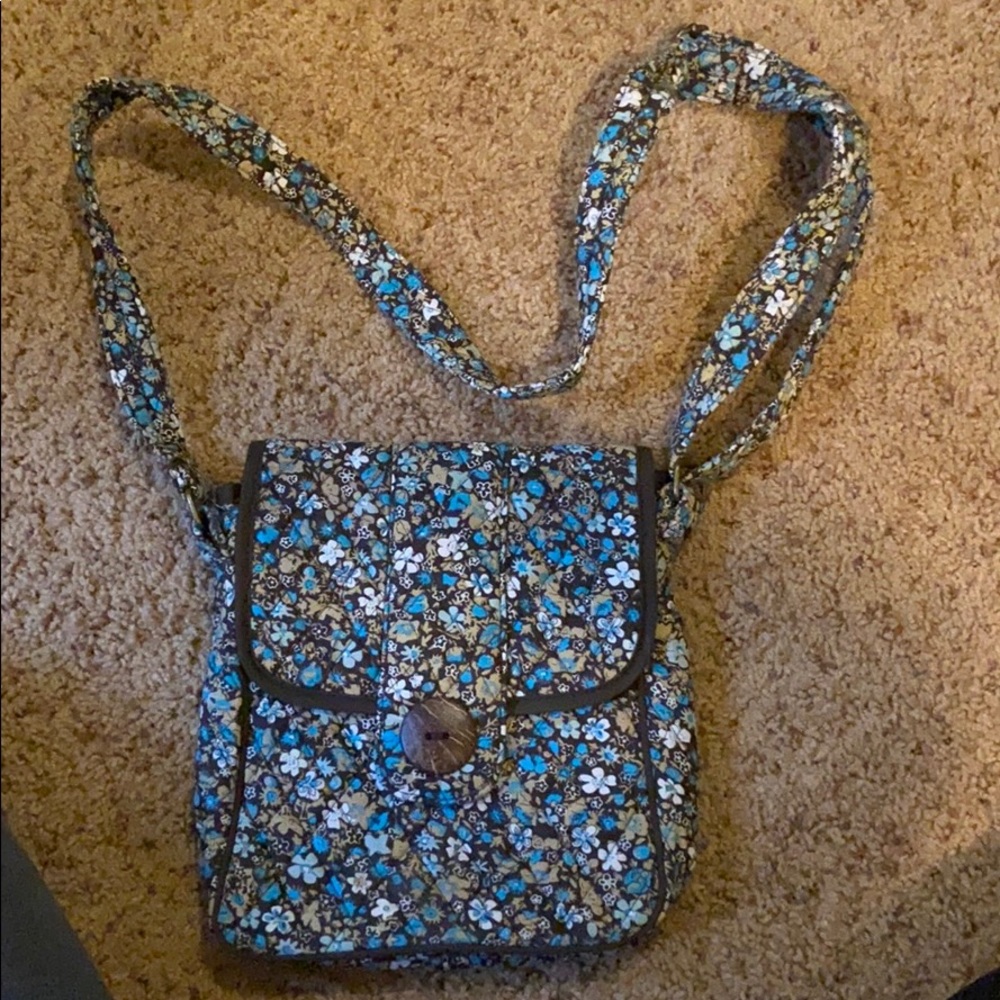 Quilted cotton crossbody purse